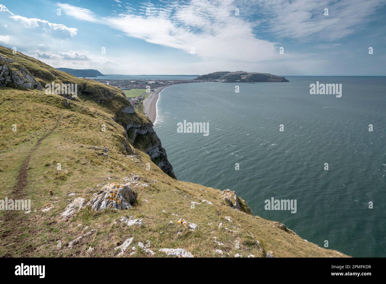 Creigiau Rhiwledyn or Little Ormes Head on the North Wales coast view