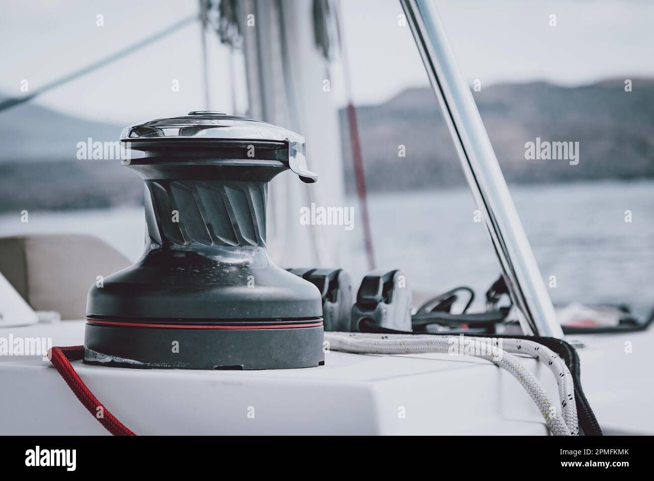 Mainsail Winch On Catamaran Santorini Stock Photo Alamy mainsail-winch-on-catamaran-santorini-stock-photo-alamy