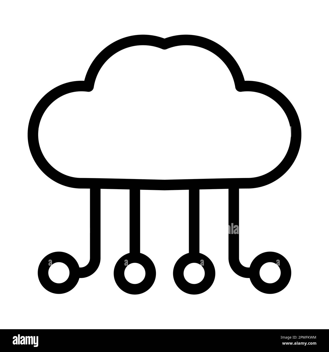 Computing Vector Thick Line Icon For Personal And Commercial Use Stock ...