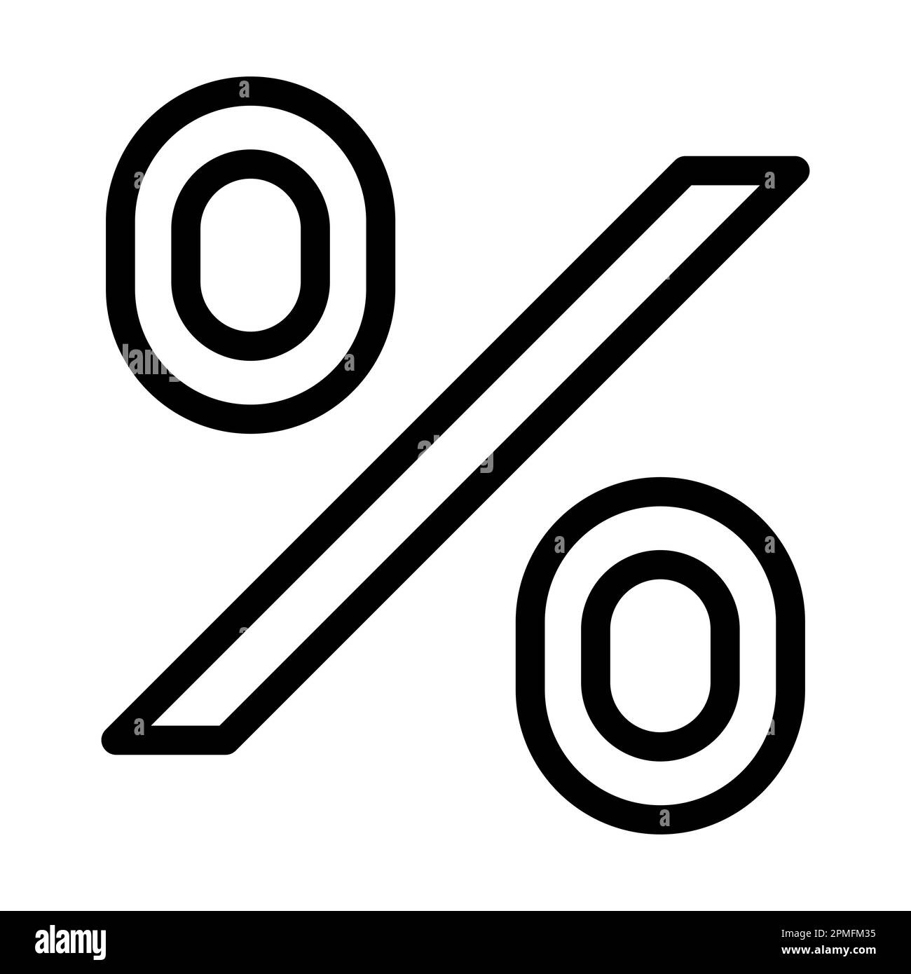 Percentage Vector Thick Line Icon For Personal And Commercial Use Stock ...