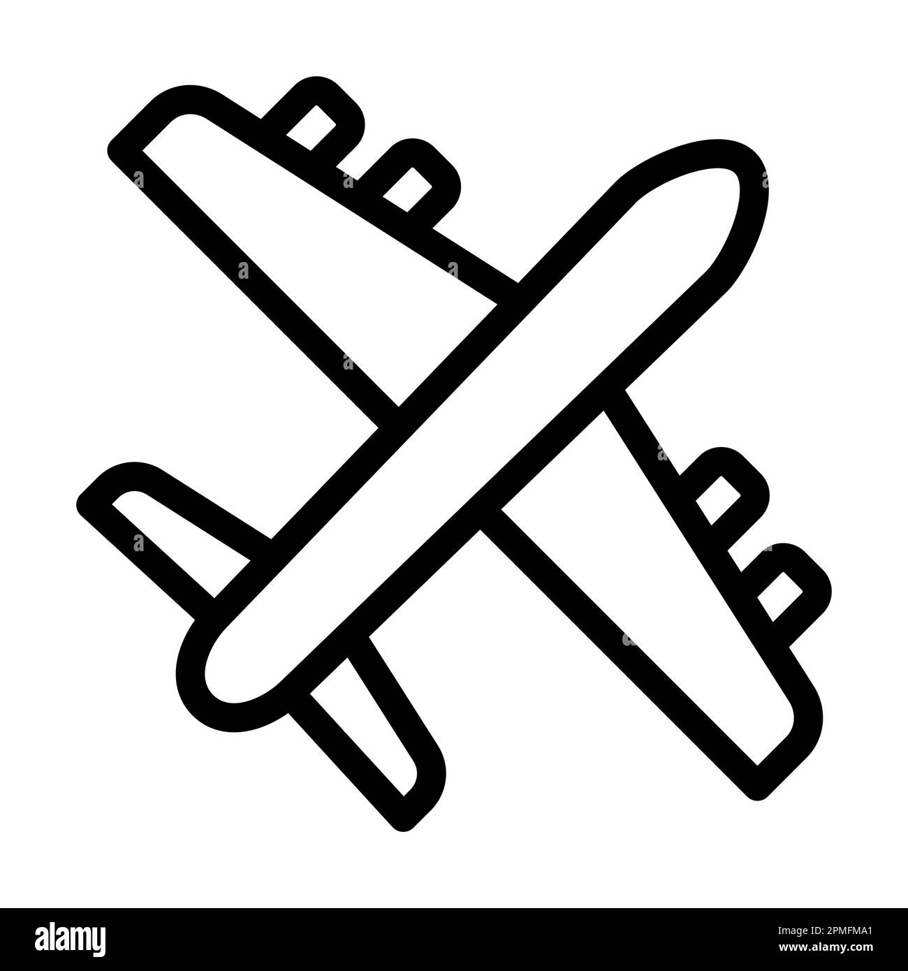 Plane Vector Thick Line Icon For Personal And Commercial Use Stock ...
