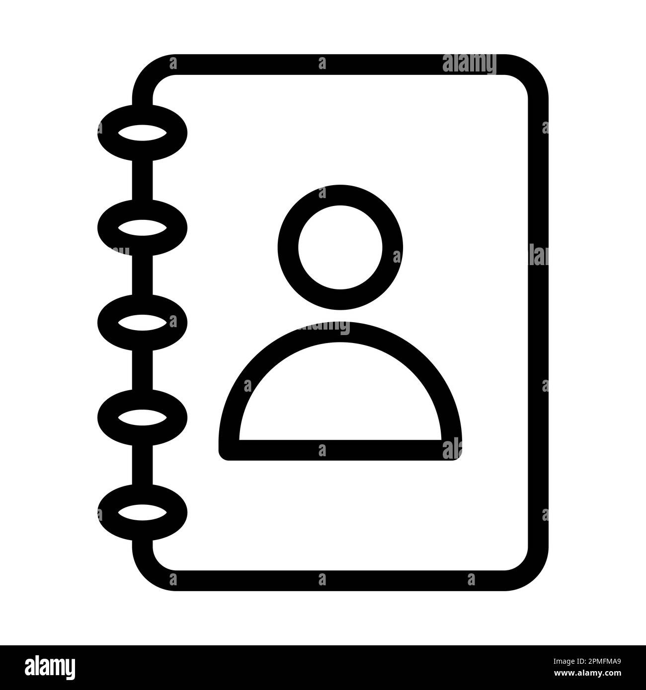 Contact Book Vector Thick Line Icon For Personal And Commercial Use ...