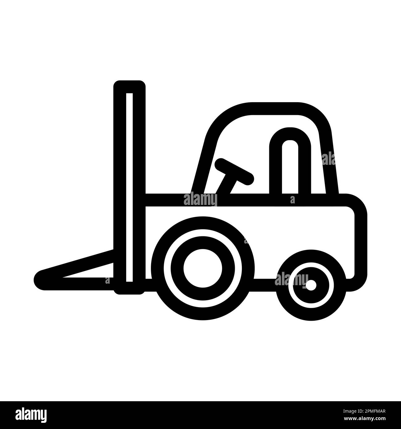 Forklift Vector Thick Line Icon For Personal And Commercial Use Stock