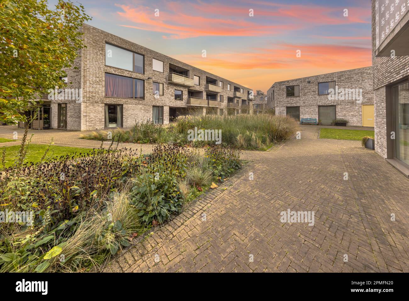 Modern living community in the dutch city of Groningen. Contemporary