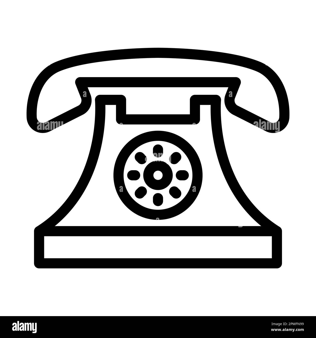 Landline Vector Thick Line Icon For Personal And Commercial Use Stock