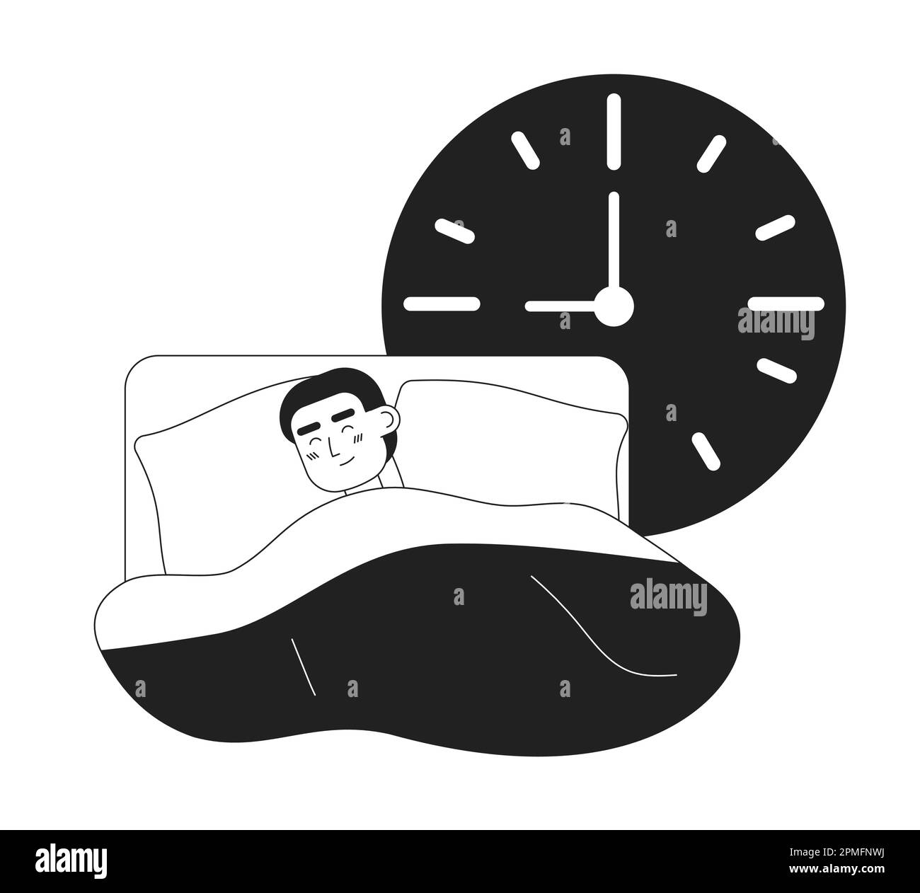 get-enough-sleep-monochrome-concept-vector-spot-illustration-stock