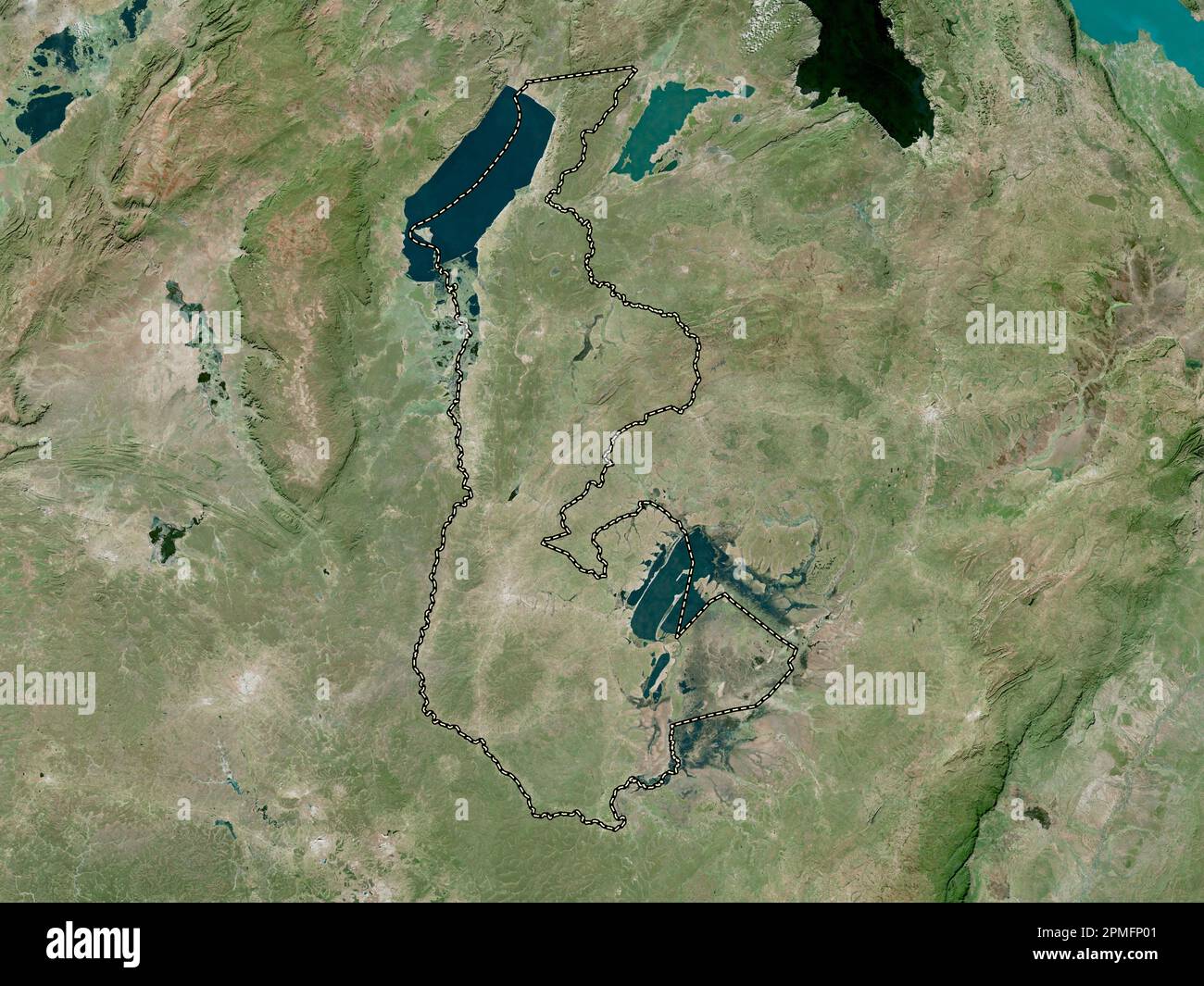 Luapula, province of Zambia. High resolution satellite map Stock Photo ...