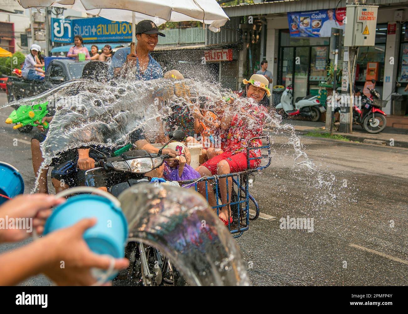 Songkran water festival Chiang Mai, Thailand Stock Photo