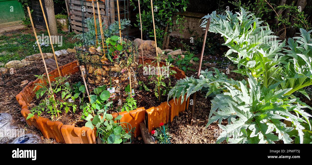 Early spring gardening, Bron, France Stock Photo - Alamy