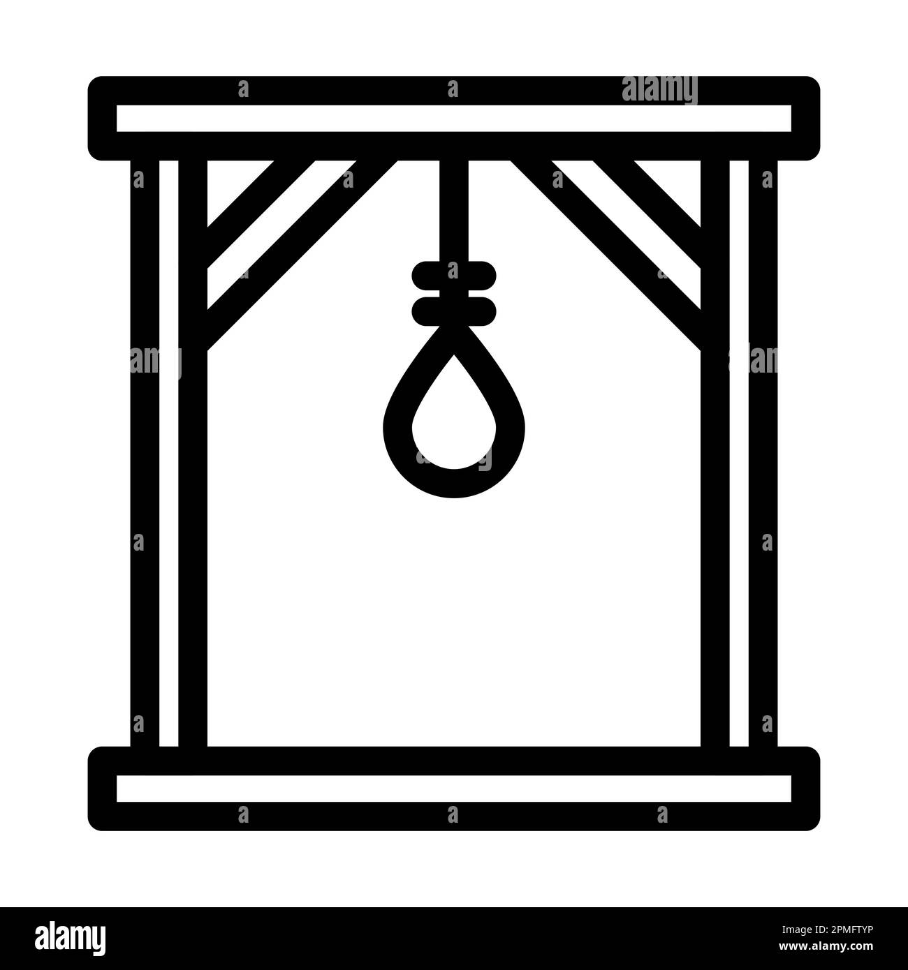 Gallows Vector Thick Line Icon For Personal And Commercial Use. Stock Photo