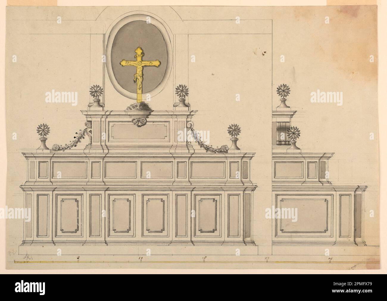 Drawing, Project for a Case in a Vestry with Alternative Suggestions