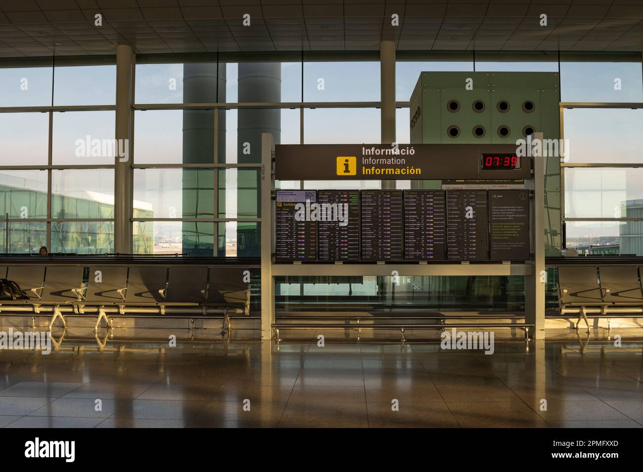 An airport terminal at Josep Tarradellas BarcelonaEl Prat Airport