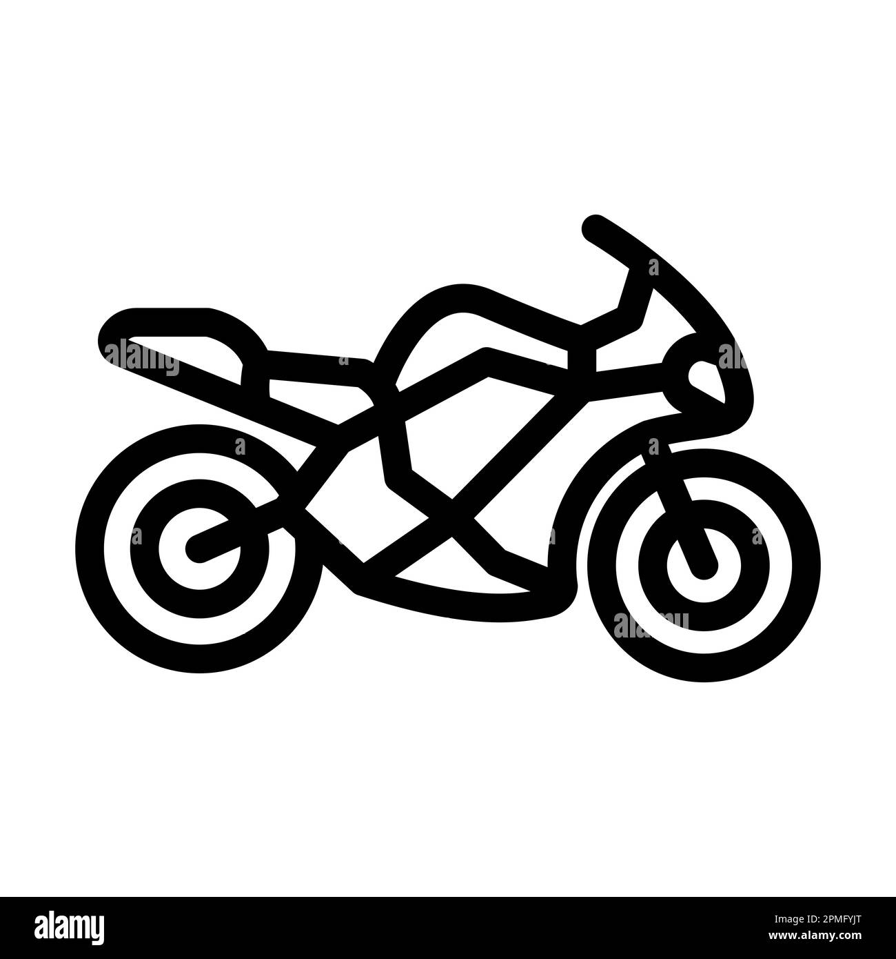 Motorcycle Vector Thick Line Icon For Personal And Commercial Use Stock ...