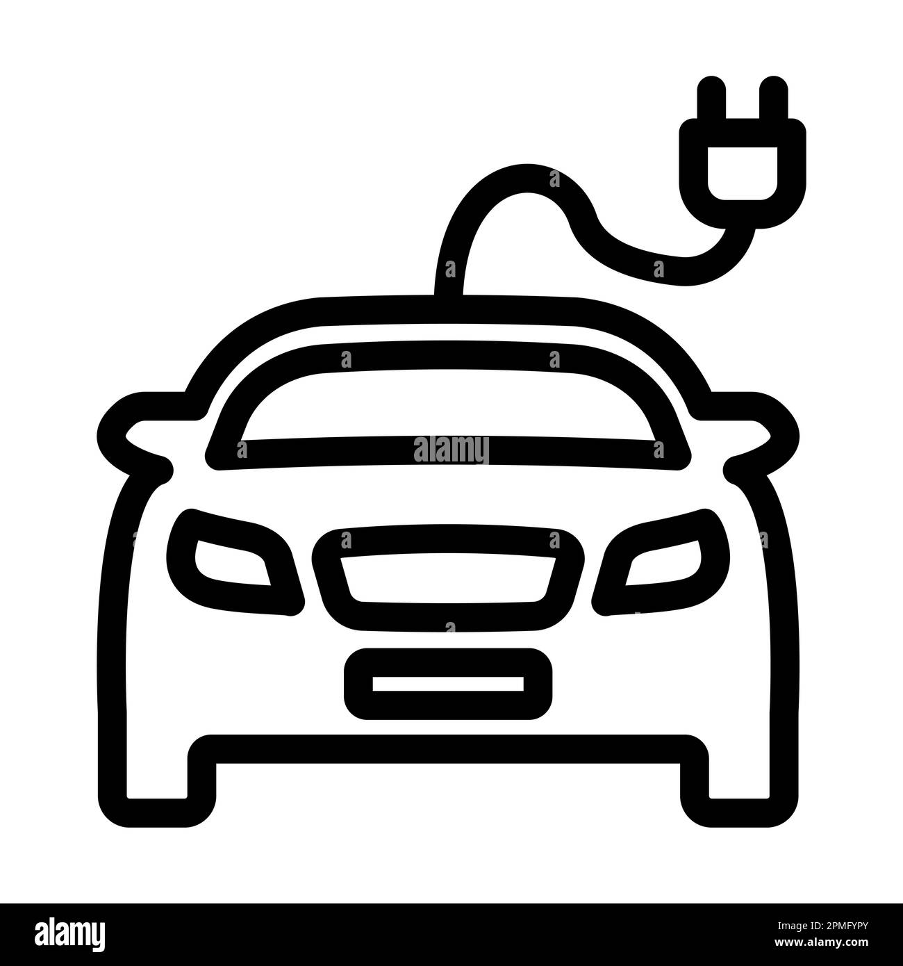 Electric Car Vector Thick Line Icon For Personal And Commercial Use ...