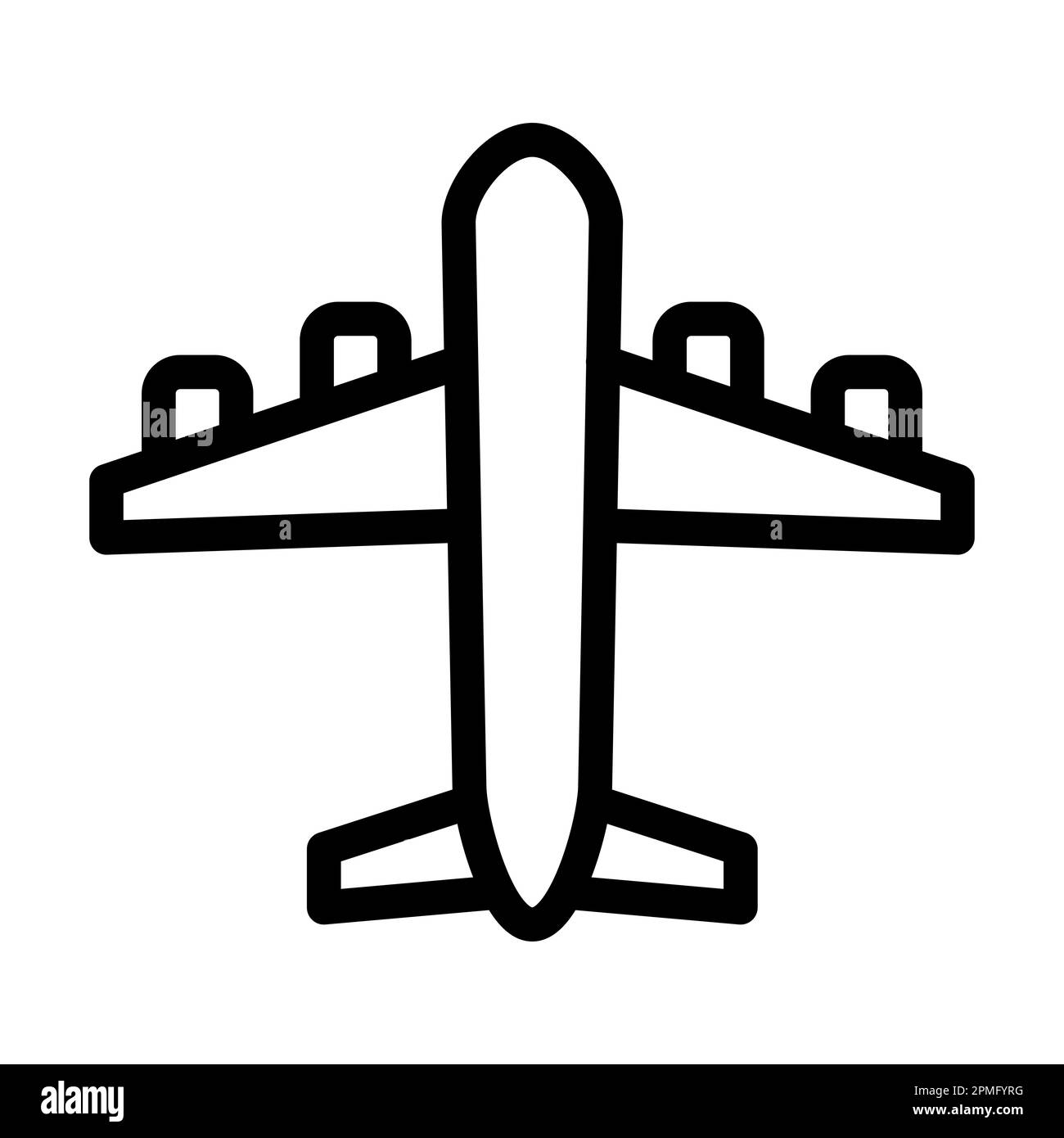 Airplane Vector Thick Line Icon For Personal And Commercial Use Stock ...