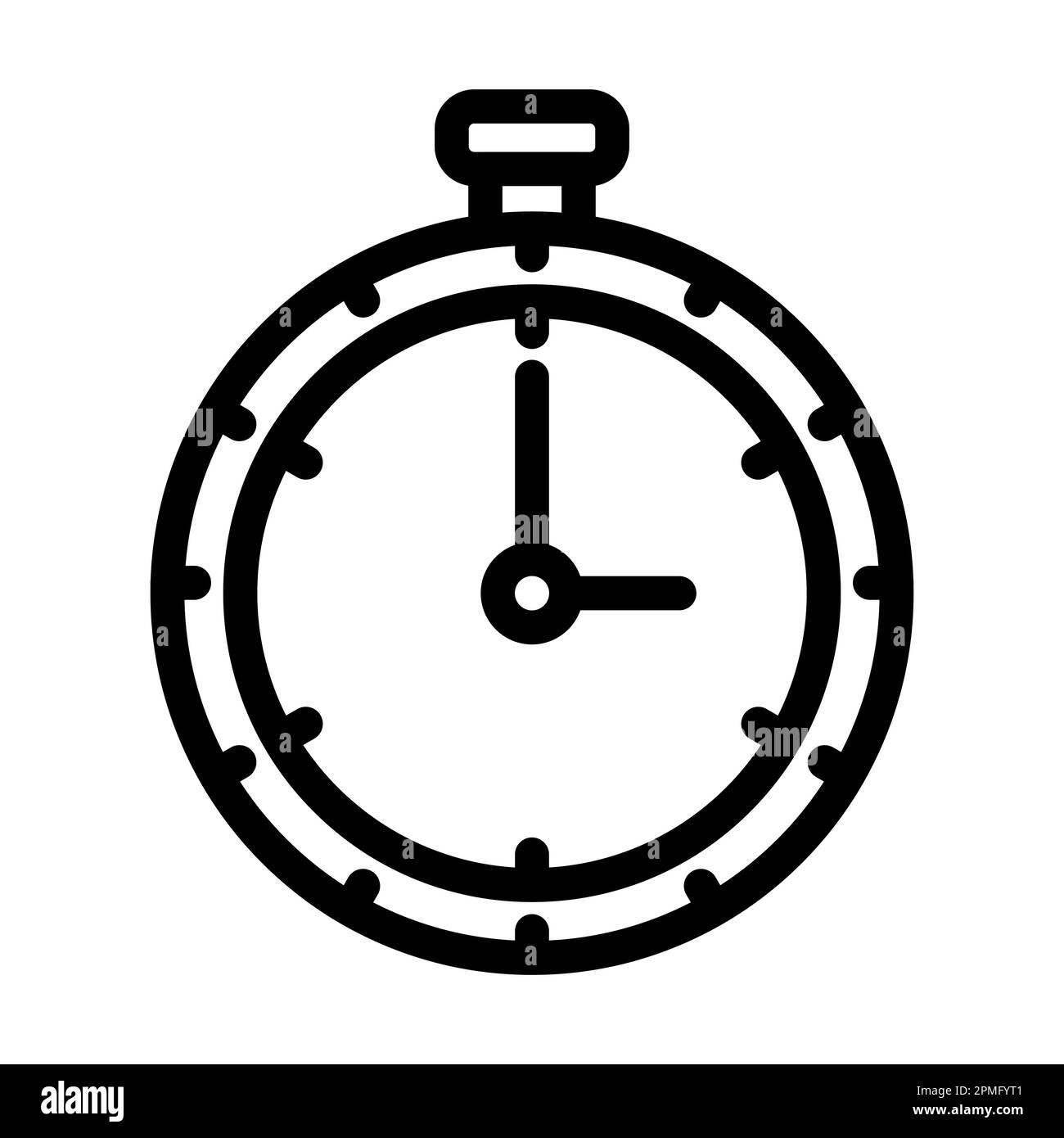 Stop Watch Vector Thick Line Icon For Personal And Commercial Use Stock