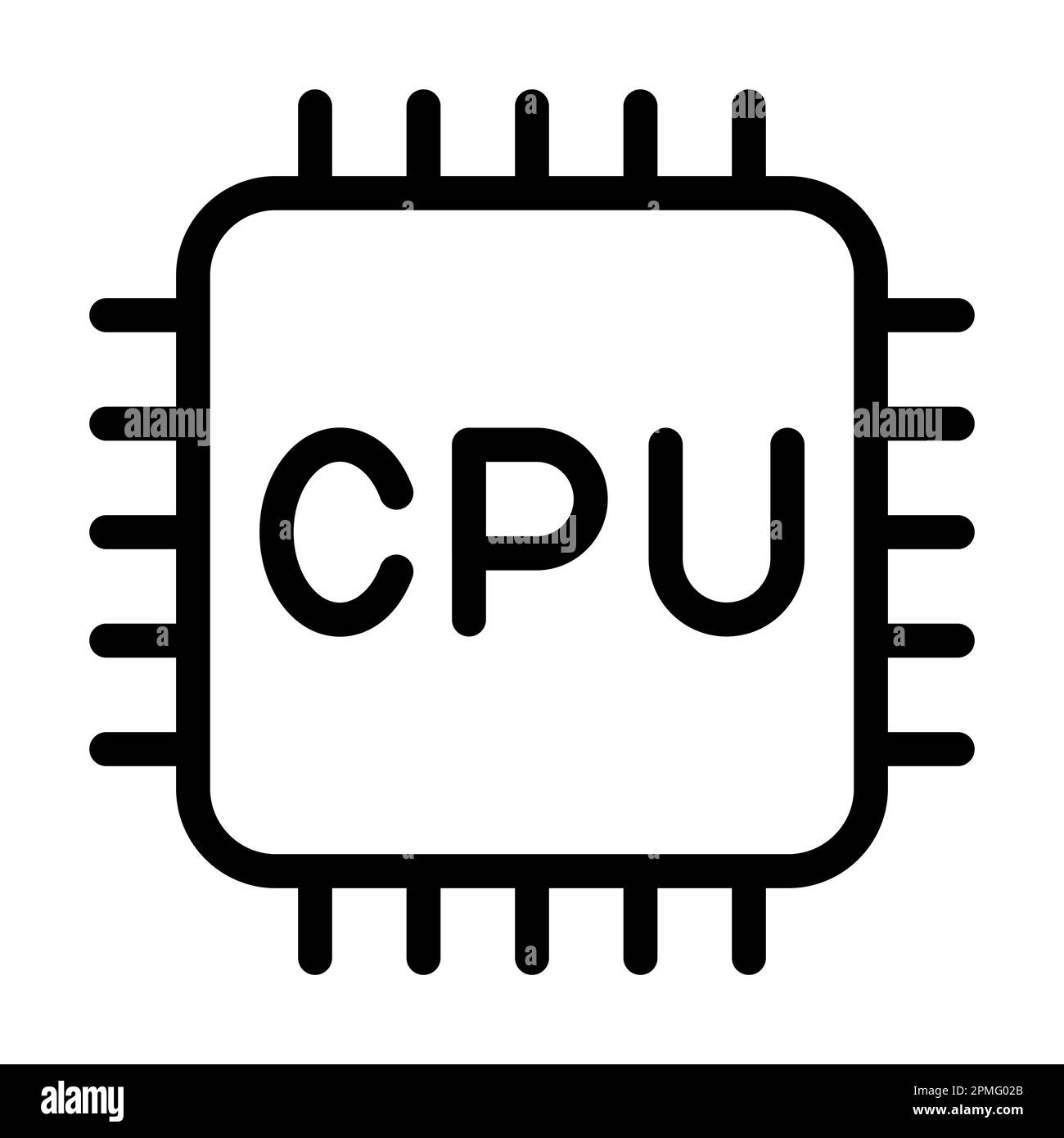 Cpu Vector Thick Line Icon For Personal And Commercial Use Stock Photo ...