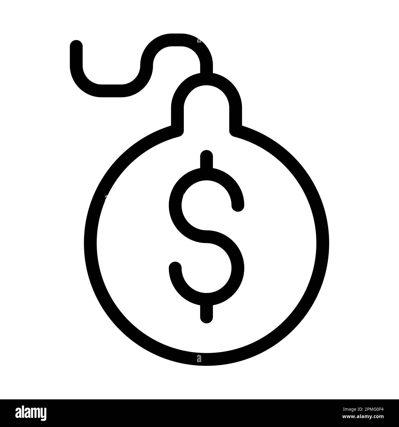 Debt Vector Thick Line Icon For Personal And Commercial Use Stock Photo ...