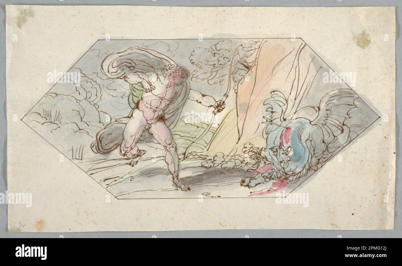 Drawing, Apollo kills the Python; Felice Giani (Italian, 1758–1823 ...