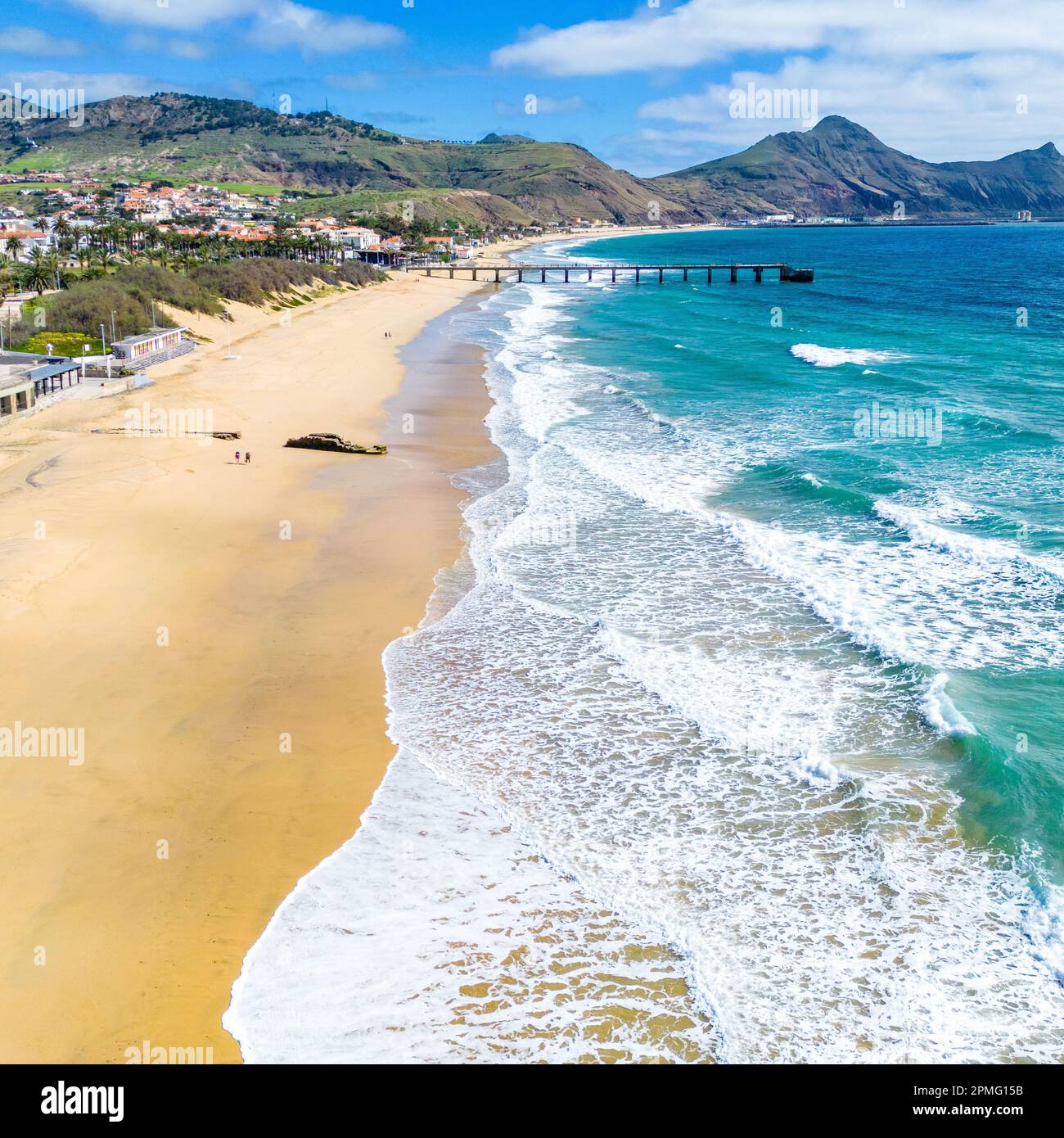Porto Santo Beach Aerial View Popular Tourist Destination In Portugal porto-santo-beach-aerial-view-popular-tourist-destination-in-portugal
