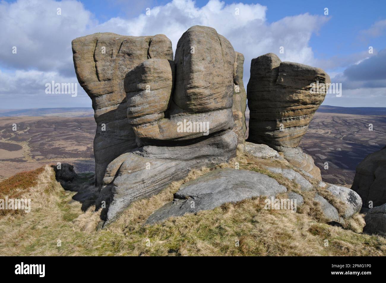 Rock formation known as The Boxing Gloves, on the North edge of Kinder ...