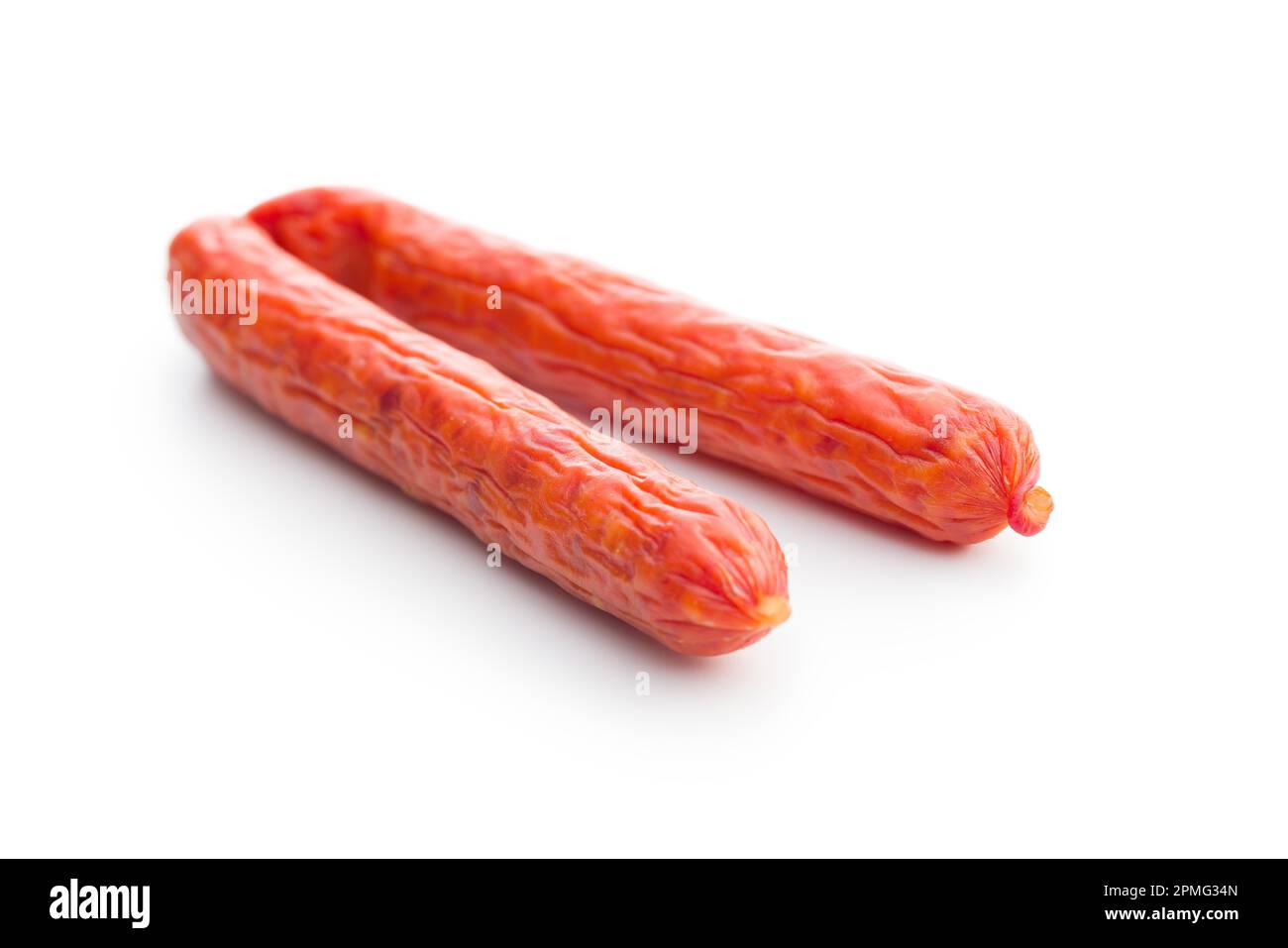 Tasty sausages. Frankfurters isolated on the white background. Stock Photo