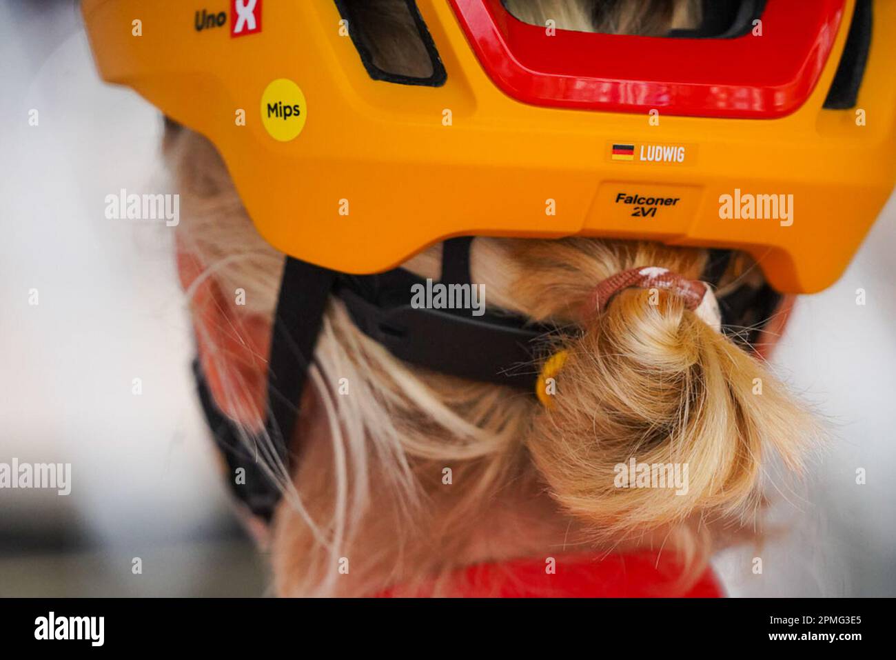 Overijse, Belgium. April 12, 2023.  Illustration picture shows Hannah Ludwig of the UNO-X Pro Cycling Team @ the BRABANTSE PIJL women cycling race, 141,2 km from LENNIK to OVERIJSE, Wednesday April 12th 2023. PHOTO SPORTPIX | Thijs Wintein Stock Photo