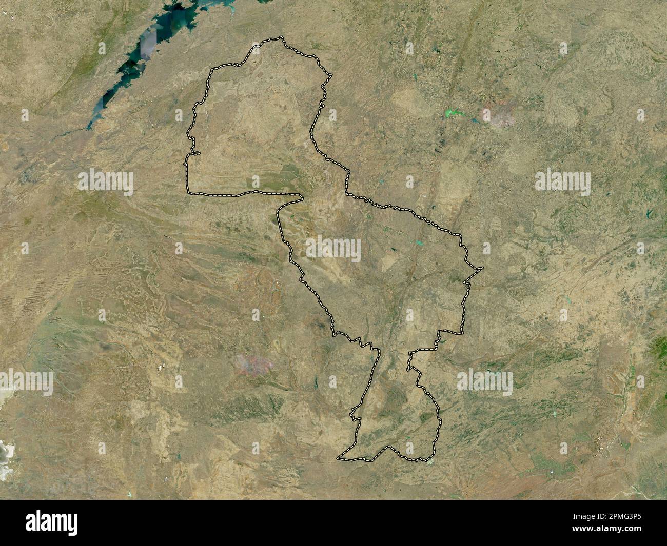 Midlands, province of Zimbabwe. High resolution satellite map Stock Photo