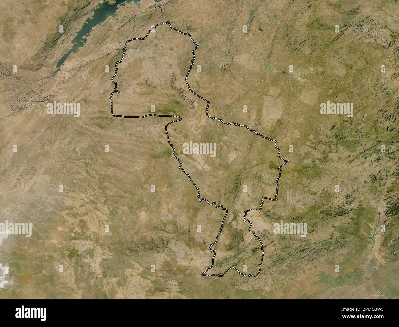 Midlands, province of Zimbabwe. Low resolution satellite map Stock Photo