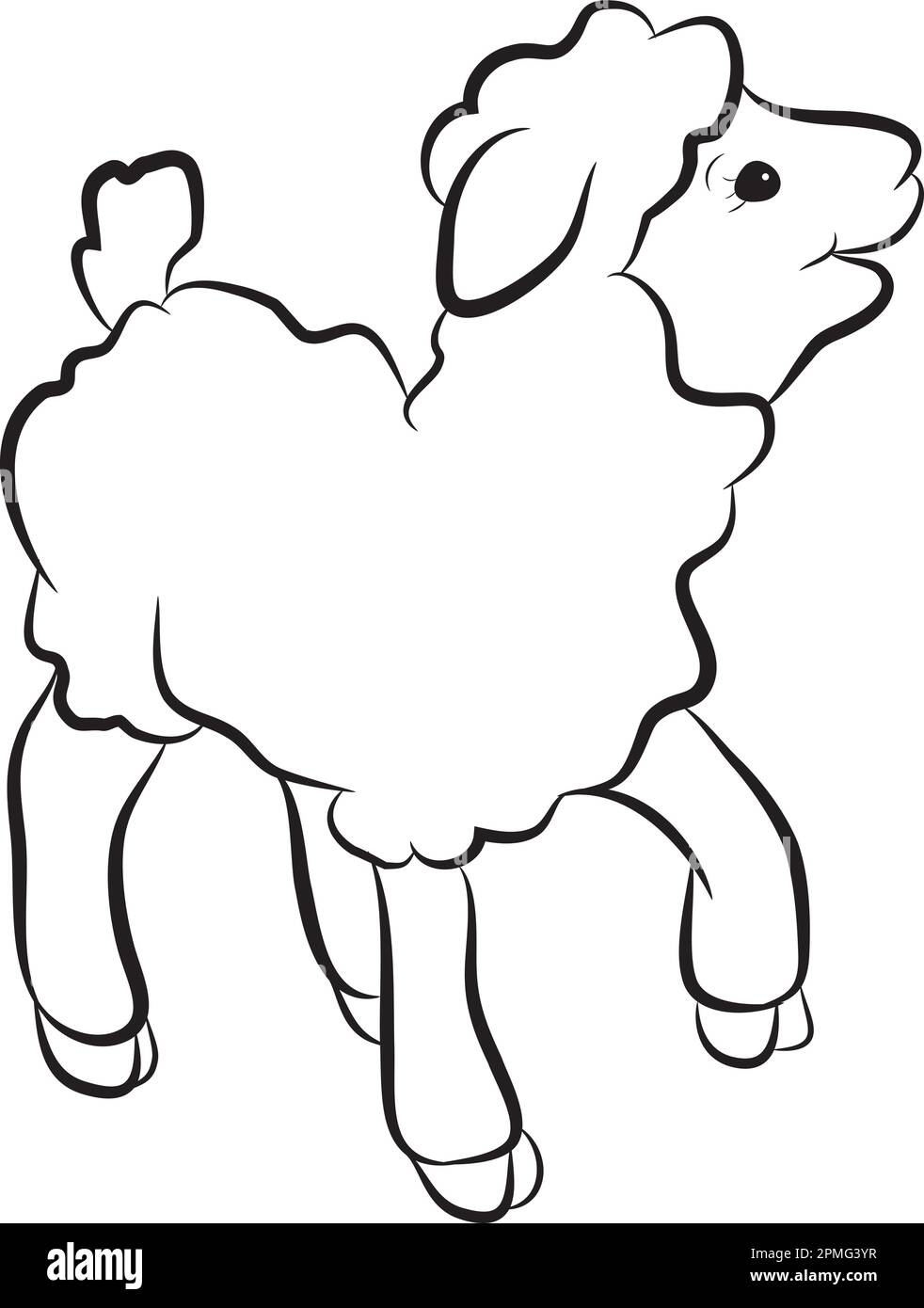 Black and White Clipart Sheep Stock Vector