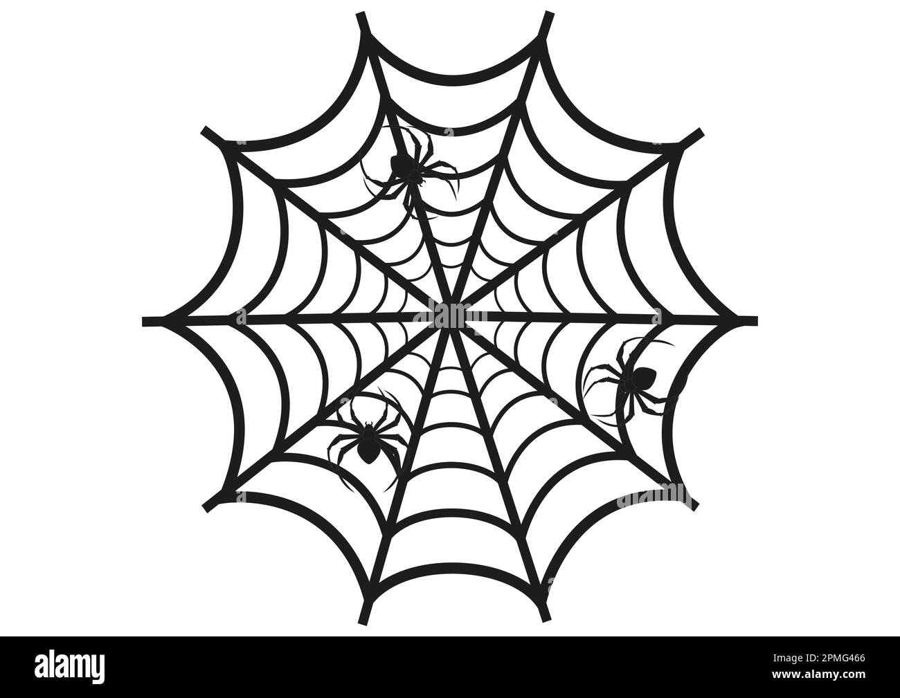 Black Spider. Spiderweb. Spider sitting on the spider's canvas Stock Vector