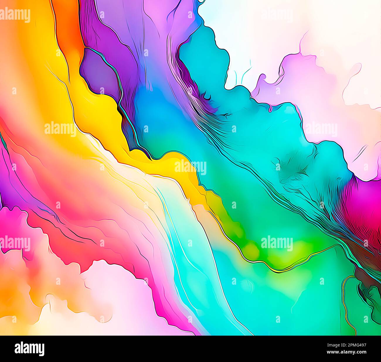Abstract Colorful Water Color For Background. Stock Photo, Picture