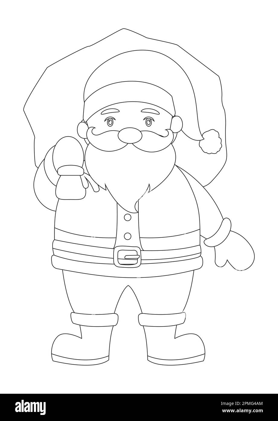 Coloring Page Of Santa Claus Character Cartoon Stock Vector Image & Art