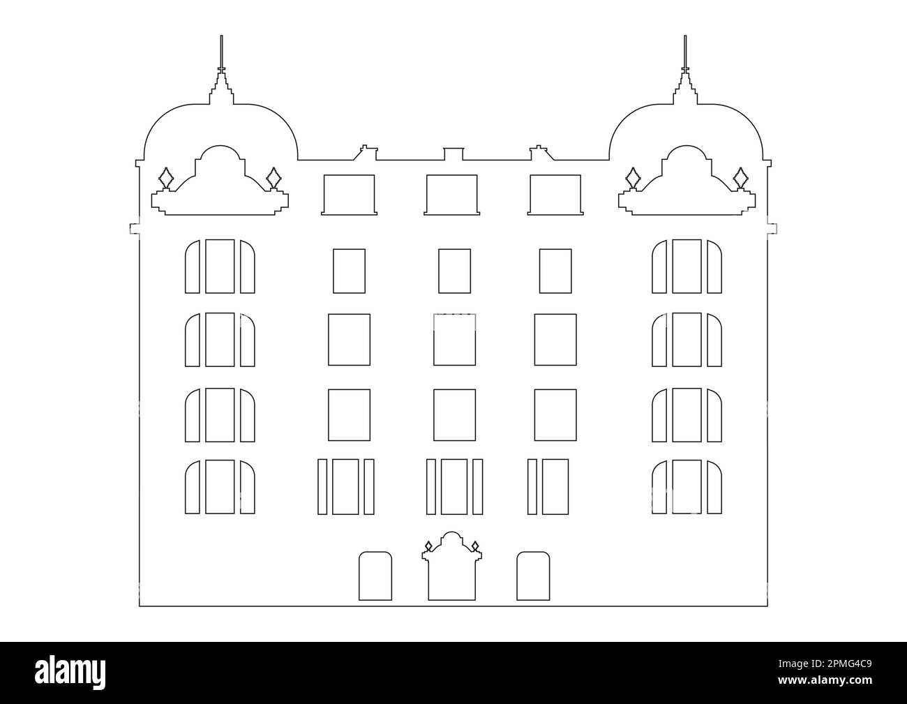 Royal Palace Sticker on white background. Black and white palace icon symbol Stock Vector