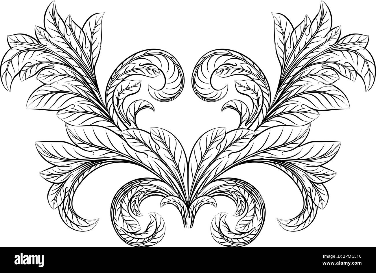 Filigree Heraldry Floral Baroque Design Element Stock Vector