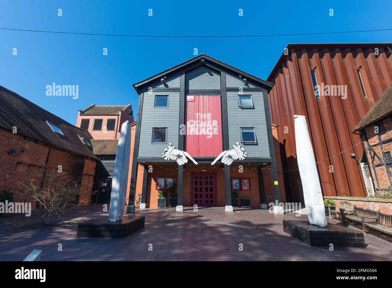 The Other Place on Southern Lane in Stratford-upon-Avon is part of the Royal Shakespeare Company and showcases new plays in it's small theatre Stock Photo
