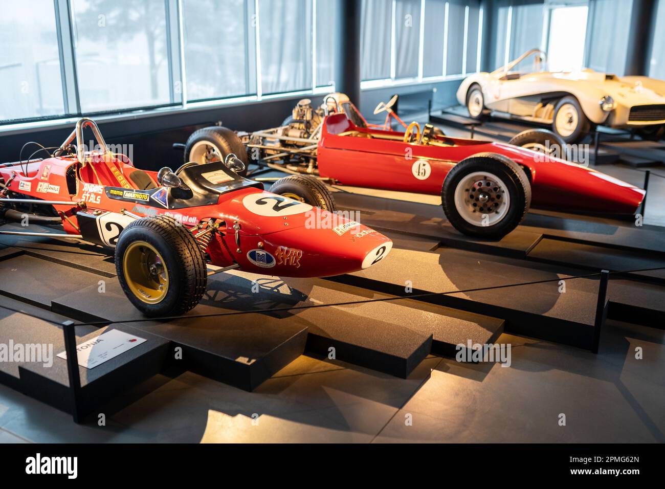 Exhibition of Vintage Racing Cars at Riga Motor Museum. Riga, Latvia