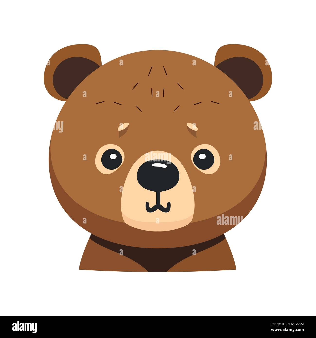 Bear head logo design. Abstract bear face isolated. Calm bear face