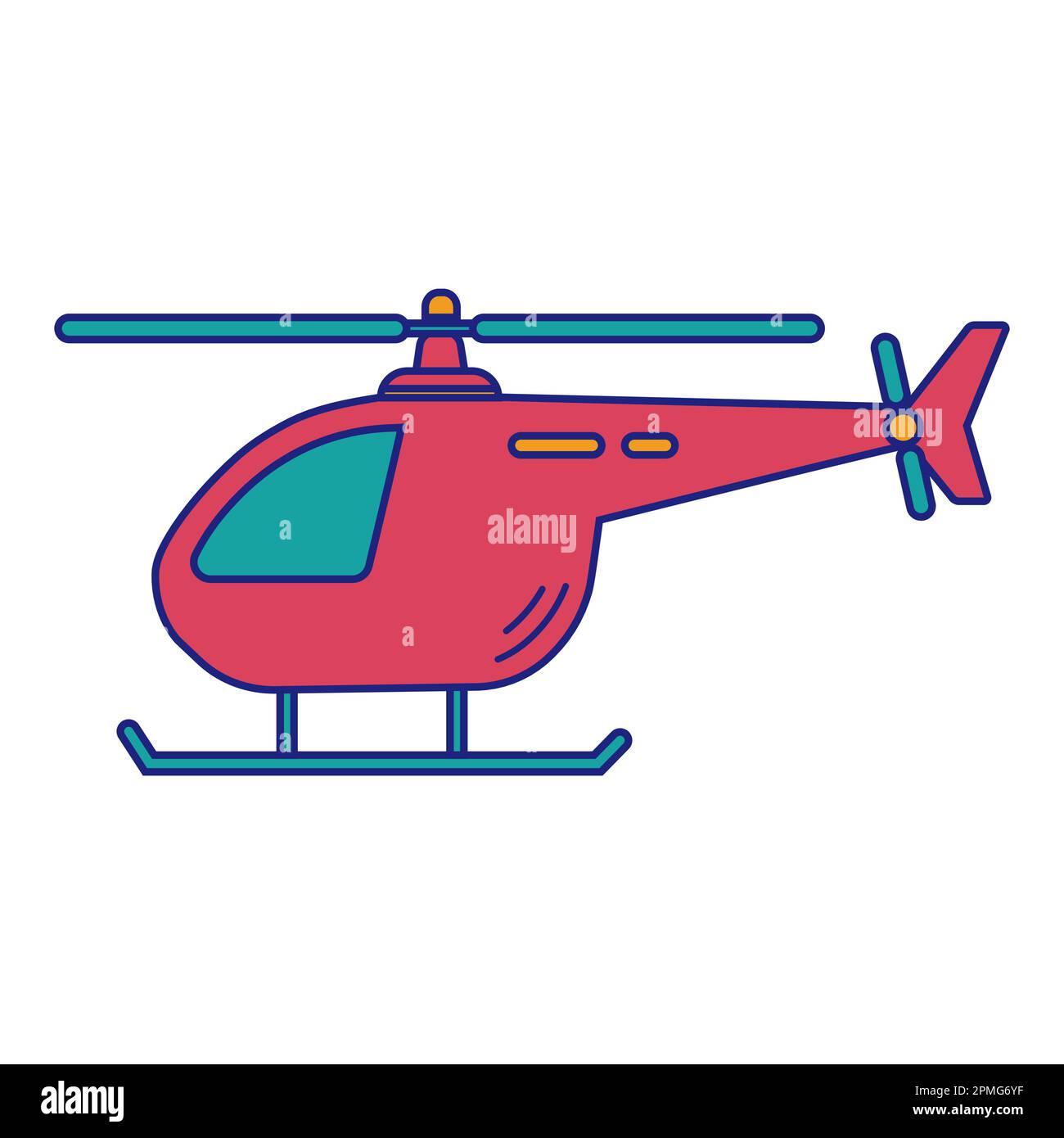 Toy Helicopter Icon Flat Design Vector Stock Vector