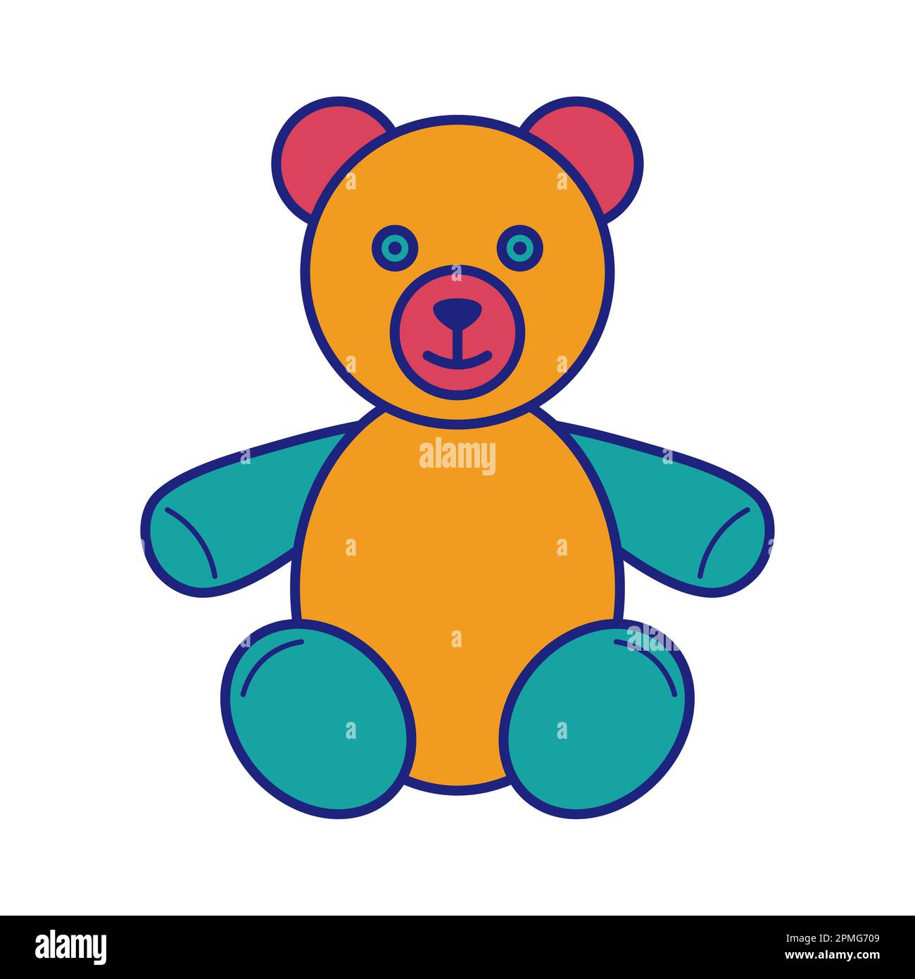 Toy Bear Icon Flat Design Vector Stock Vector