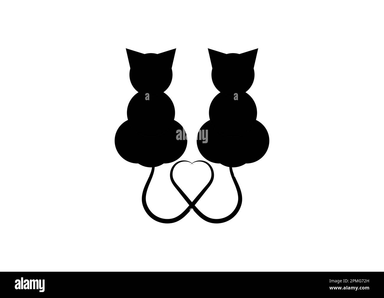 Two cats in love icon vector illustration Stock Vector