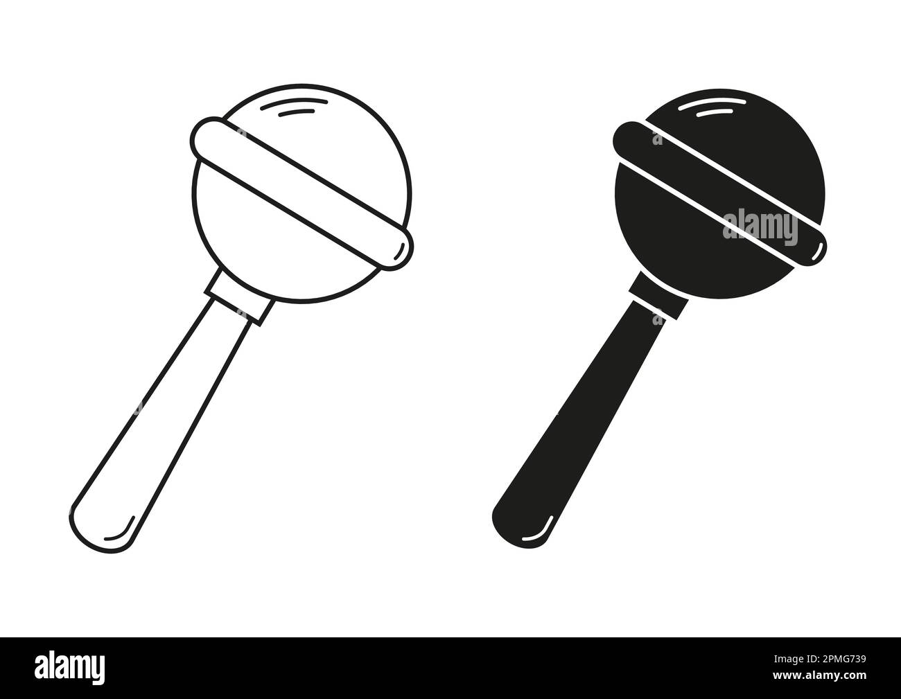 Black And White Baby Toy Icon Flat Design Vector Stock Vector Image