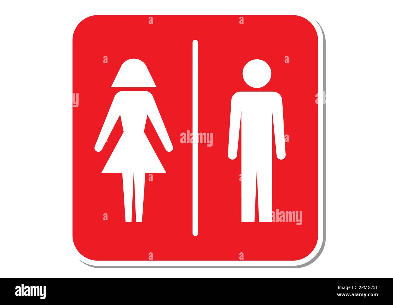 WC sign, separated toilet icon. Man and woman icon. Girl and boy WC pictogram for bathroom Stock Vector