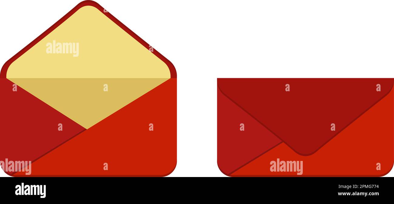 Vector Illustration of Closed and Open Envelope Icon Isolated on White Background Stock Vector