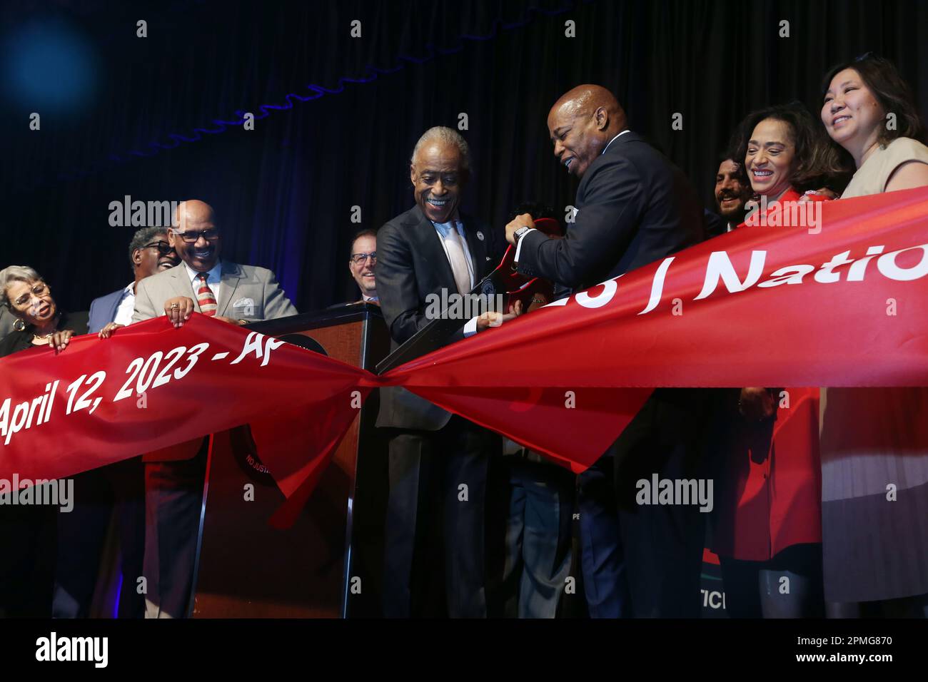 NEW YORK, NY - April 12: (L-R) Rev. Al Sharpton, President, National ...