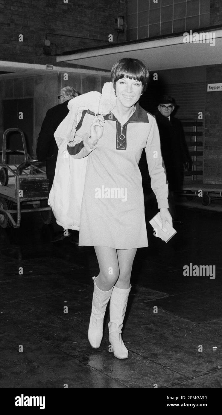File photo dated 16/12/66 of fashion designer Mary Quant, who has died aged 93, her family said. A statement from her family to the PA news agency said she 'died peacefully at home in Surrey, UK this morning'. Issue date: Thursday April 13, 2023. Stock Photo