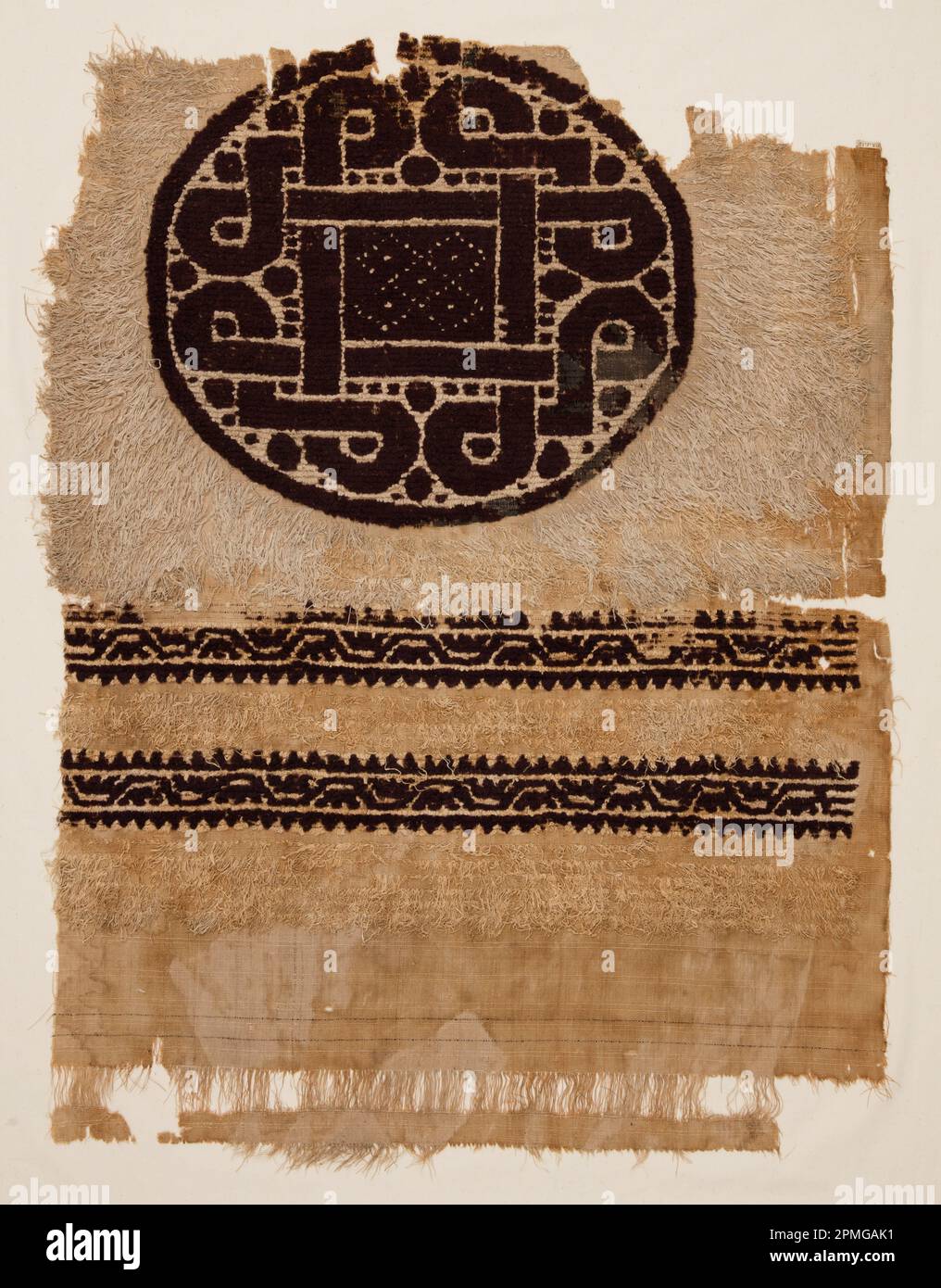 Fragment; linen, wool; Warp x Weft: 90.2 × 67.3 cm (35 1/2 × 26 1/2 in.) Stock Photo