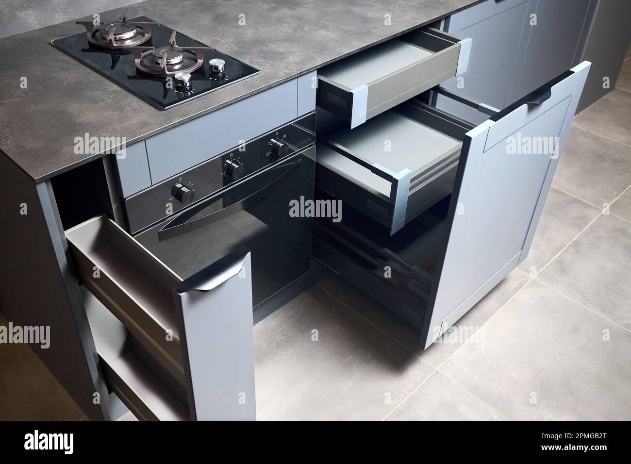 Vertical pull out rack cabinet drawer. Flush up slip handle finger pull ...