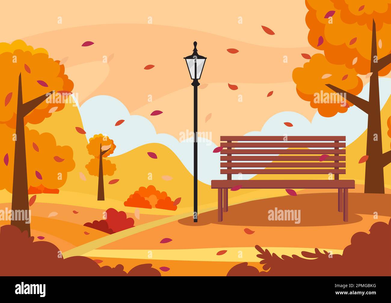 Autumn landscape panorama, vector illustrationAutumn landscape panorama, vector illustration Stock Vector