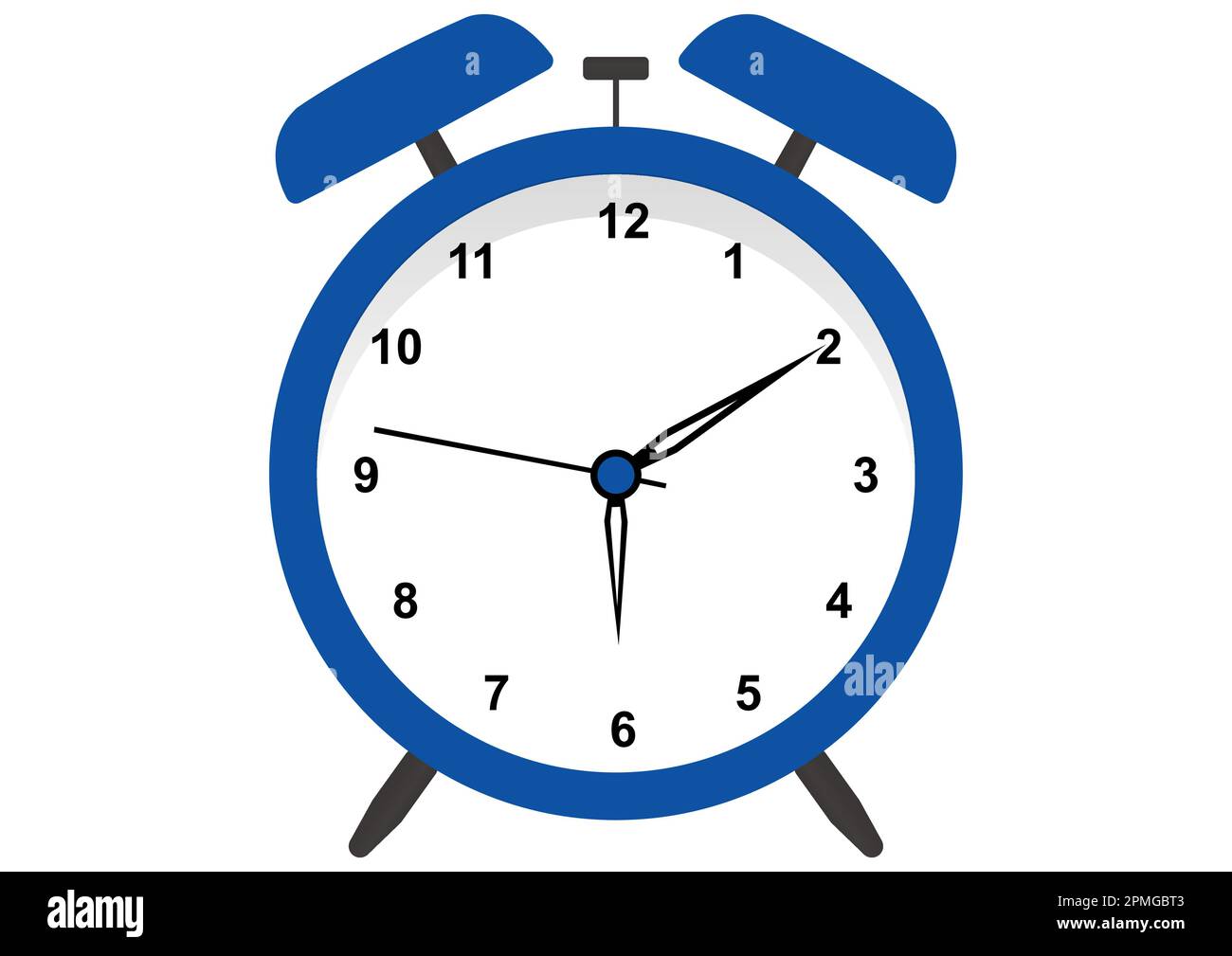Blue alarm clock wakeup time in flat style Stock Vector Image & Art